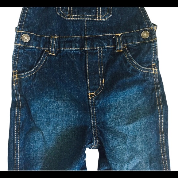 CARTERS Jean Overalls With Pockets Toddler Denim Jean Blue Boys Age 24M/2T - Picture 5 of 10